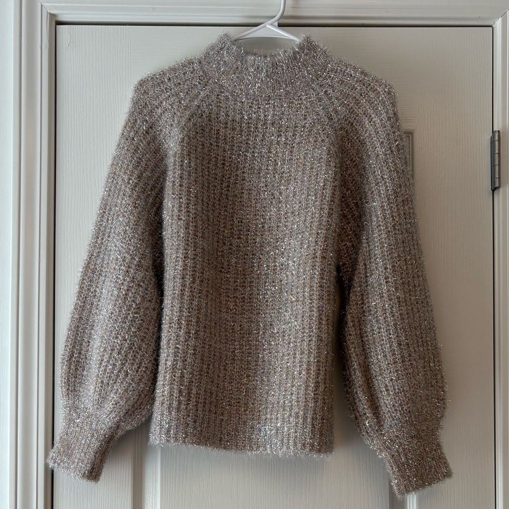 Fabrik Mock Neck Sparkle Sweater Size Small